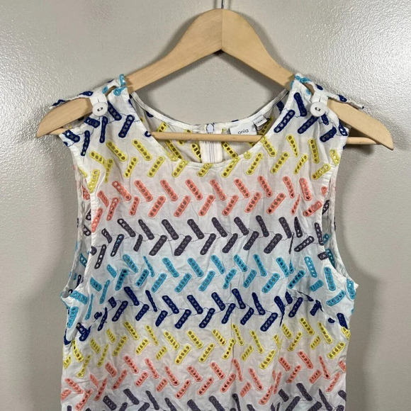 Onia Marina Swim Dress Size Large Cover-Up Geo Stitch Vacation Resort Wear Beach - Picture 4 of 10